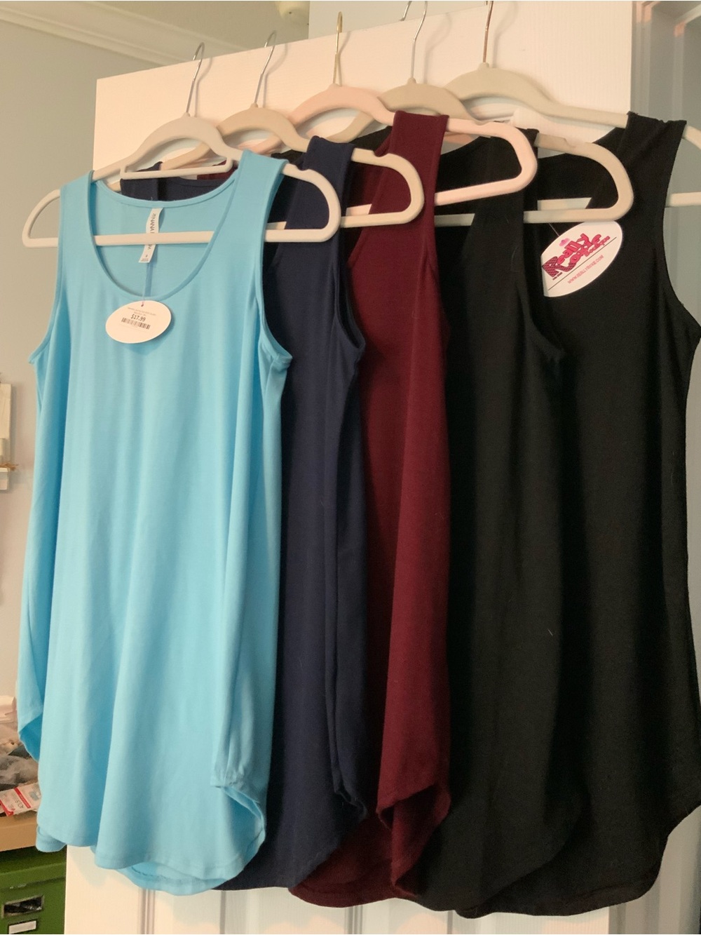 Zenana Outfitters Scoop Neck Tank Top - Light Blue, Navy, Burgundy, Black